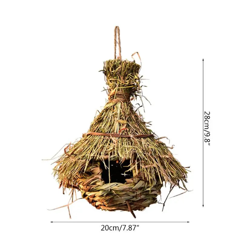 Handwoven Natural Grass Hanging Bird Nest for Small Birds
