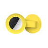Yellow silicone collar holder with a circular opening for pets