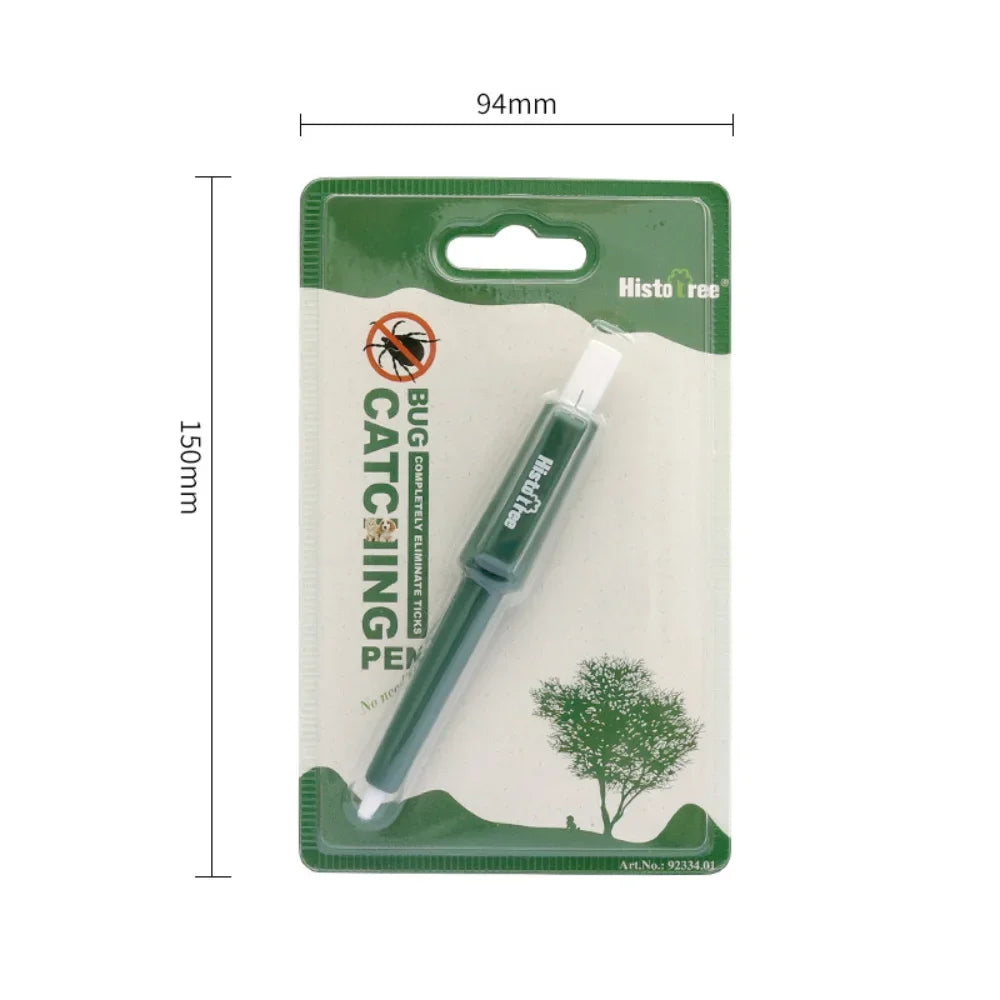 A green plastic pen for bug catching used for pet flea and tick removal.
