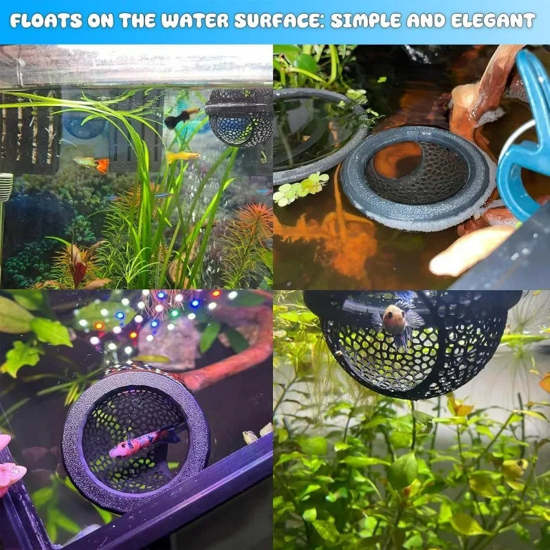 3-in-1 Floating Cave, Hammock, and Feeding Ring for Betta Fish and Shrimp