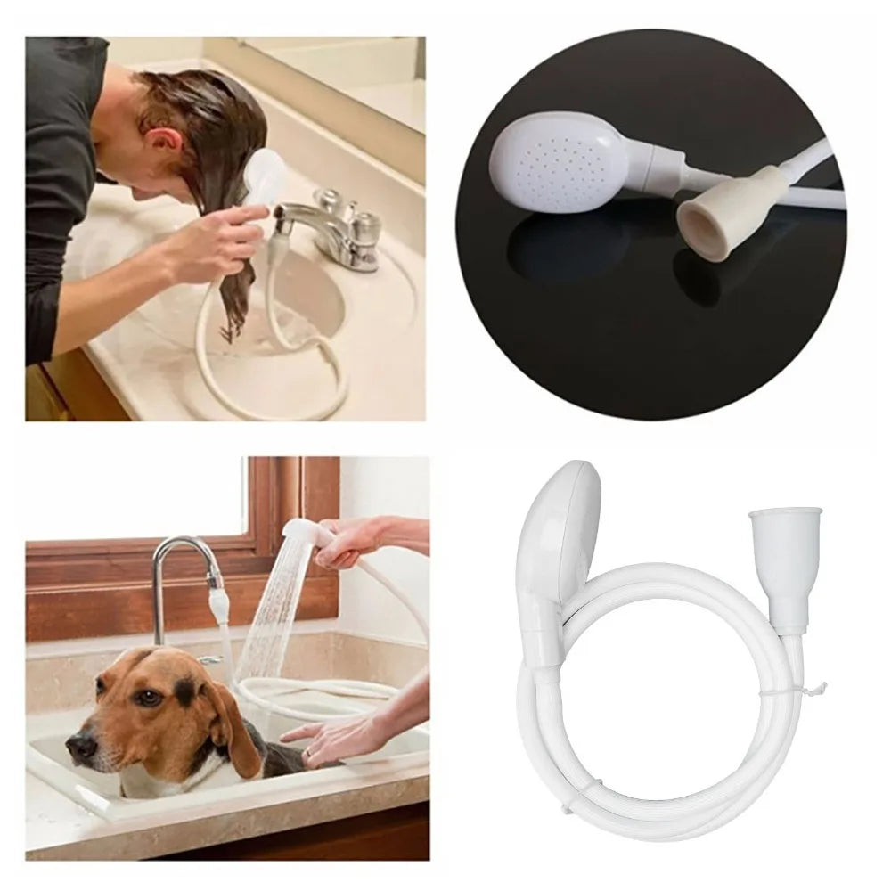 Pet Bath Shower Sprayer with Adjustable Flow and Extended Hose