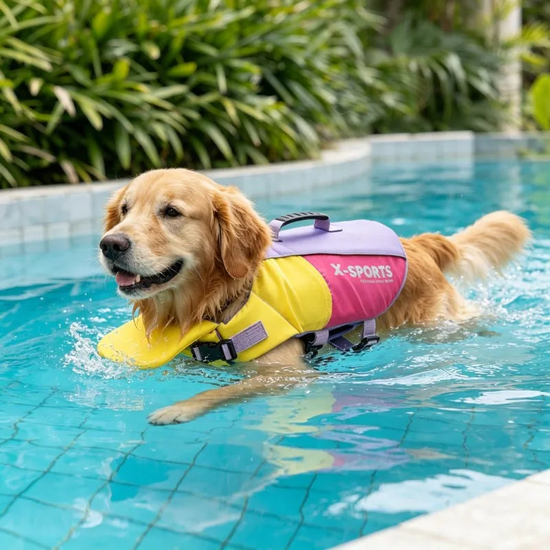 Dog Life Jacket with Removable Front Floats for Swimming & Outdoor Adventures