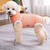 Striped Cotton Dog Recovery Suit for Post-Surgery Protection