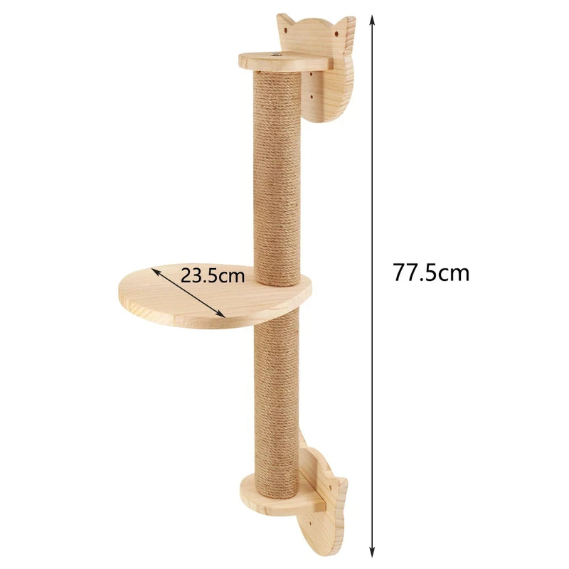 Wall Mounted Cat Climbing Frame 50cm with Hammock