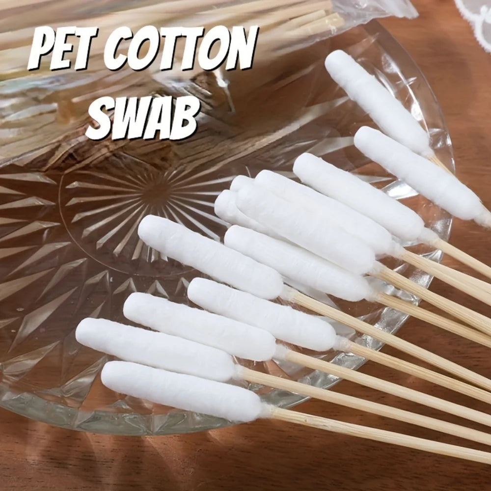 Extra-Long Double-Tipped Cotton Swabs for Pet Ear Care