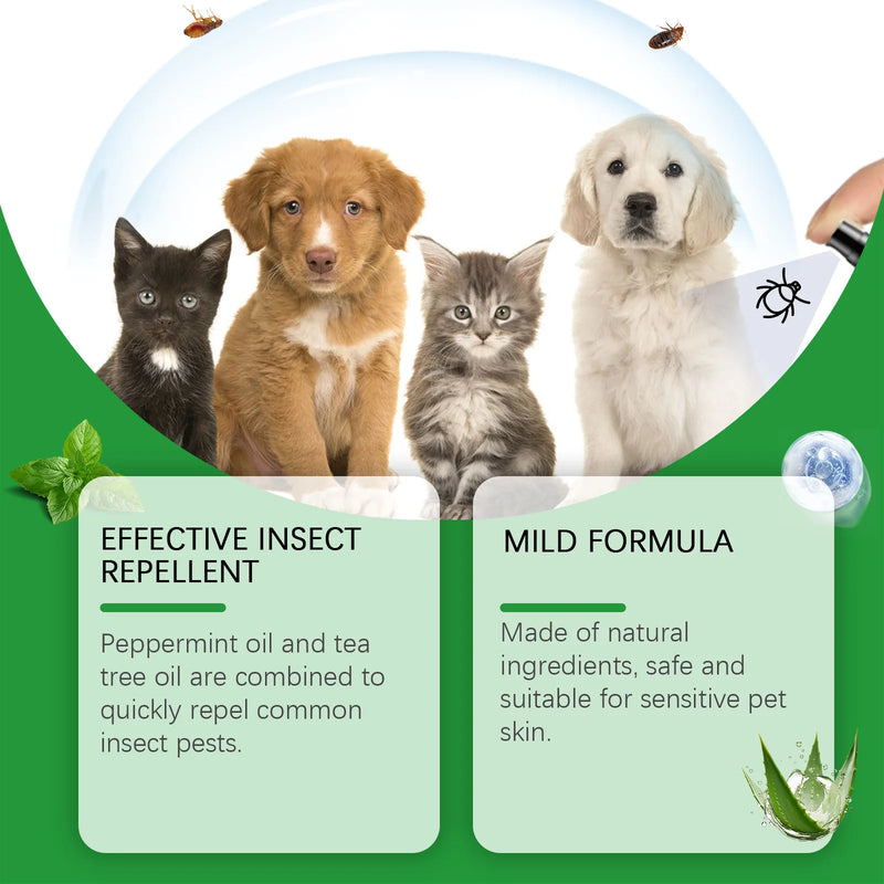 Spray Natural Antipulgas y Garrapatas para Gatos y Perros