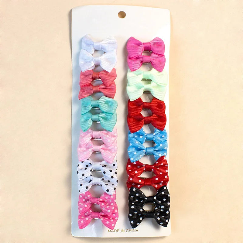Handmade Pet Hair Clips - Colorful Bow Hairpins for Dogs and Cats