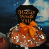 Spooky Pet Princess Costume with Skull Print and Tulle Skirt