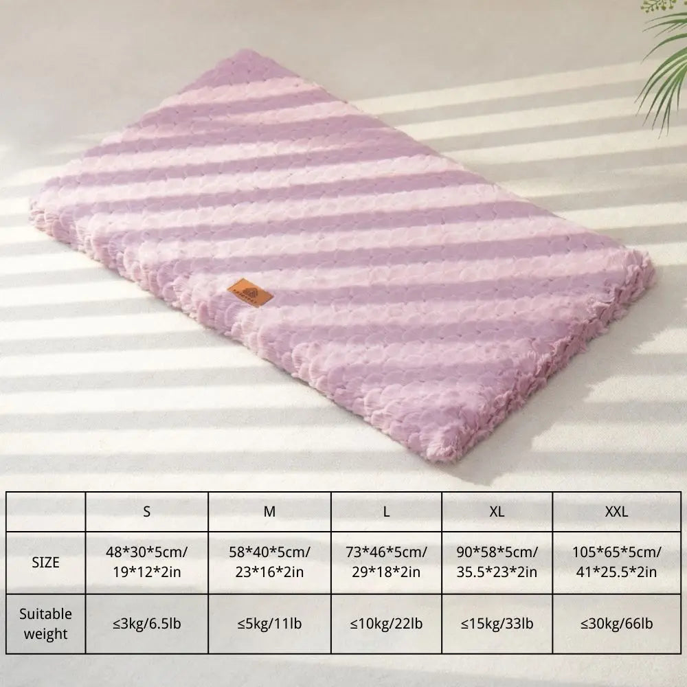 Plush Faux Fur Dog Crate Bed with Non-Slip Bottom