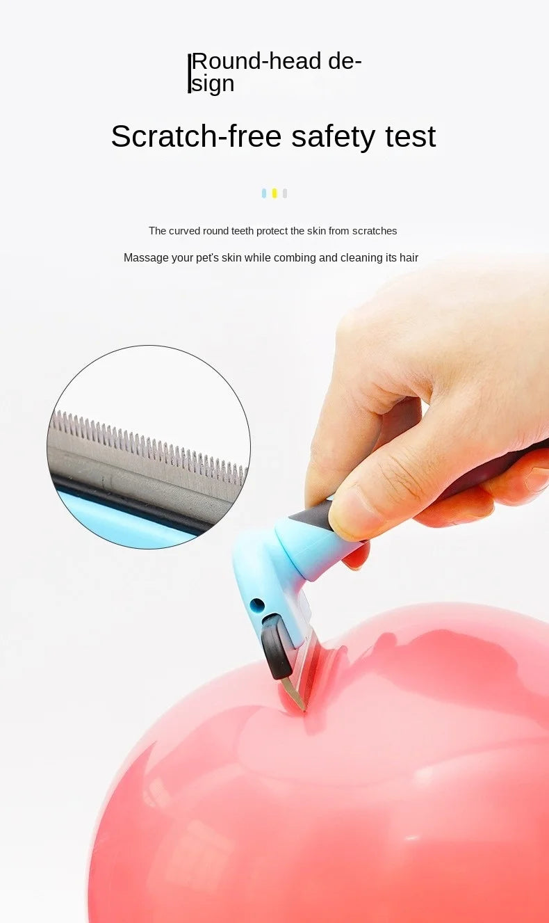 Detachable Pet Hair Grooming Comb with Replaceable Heads
