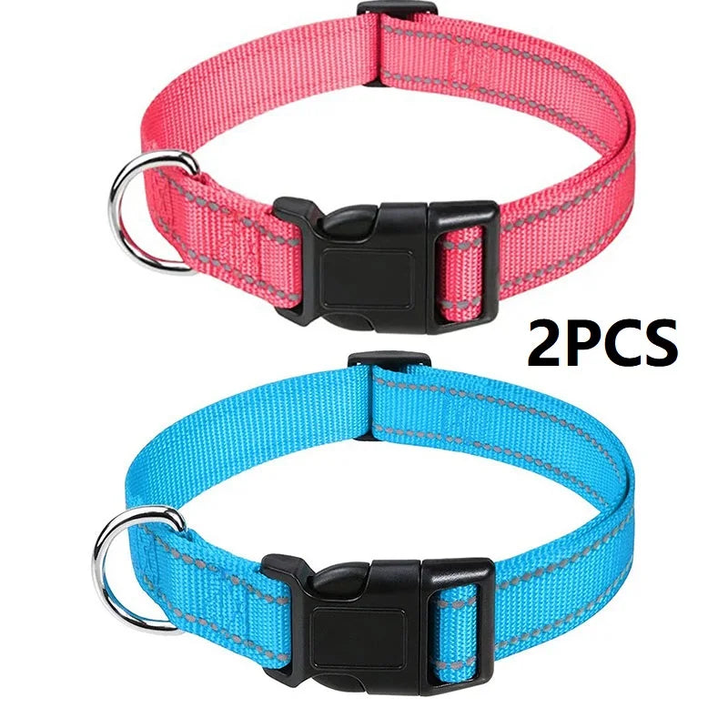 Decorative Nylon Dog Collar with Buckle Closure