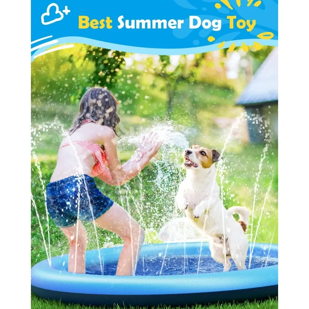 Anti-Slip Dog Splash Pad with Sprinkler for Summer Water Play