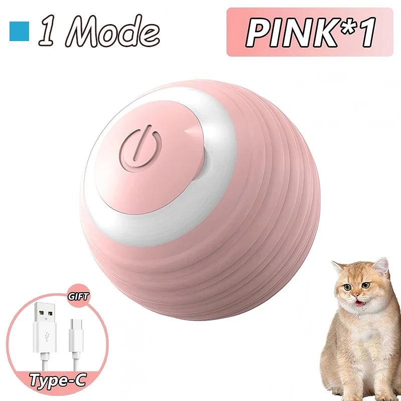 Interactive Rolling Cat Toy with Faux Tail