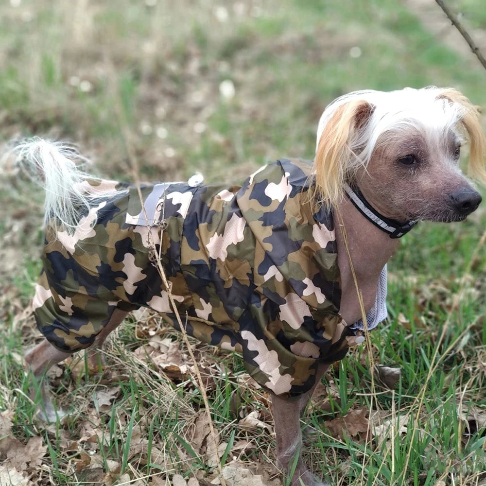 Adjustable Waterproof Dog Raincoat with Reflective Strap