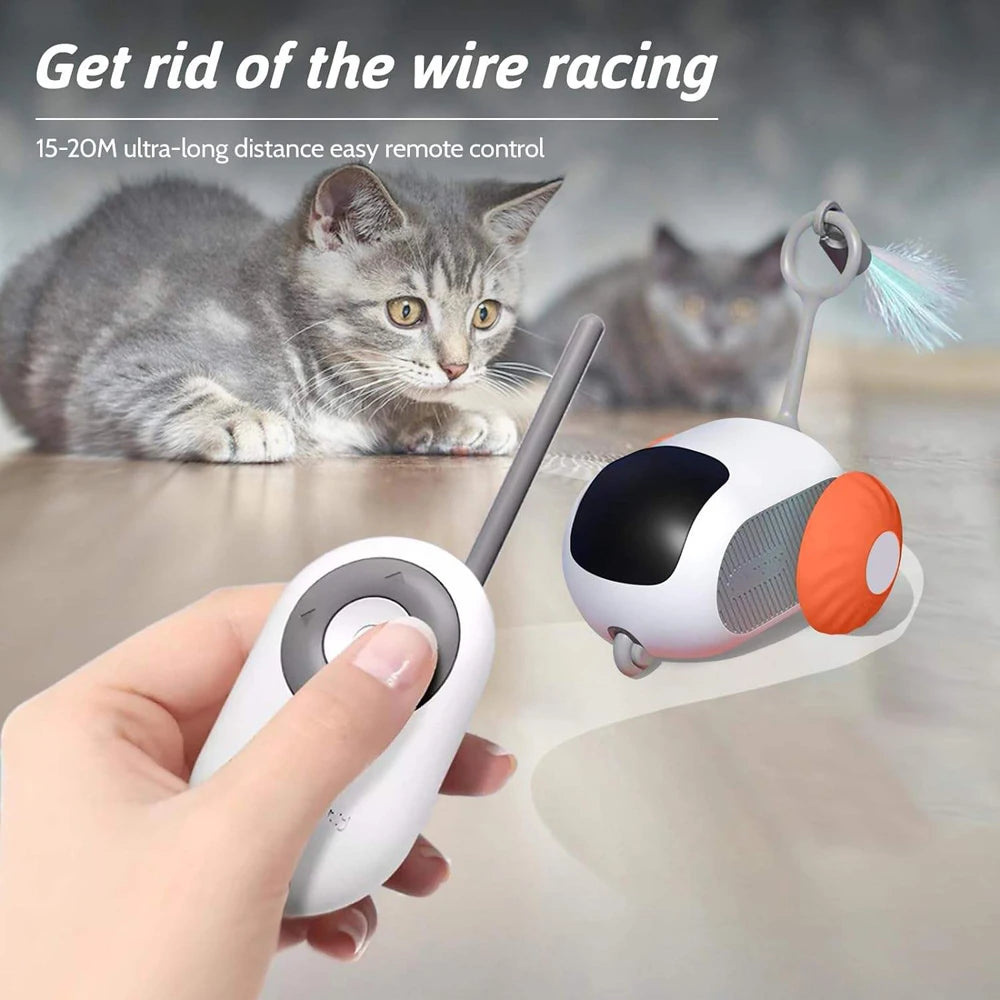 Interactive Smart Cat Toy Car with Remote Control