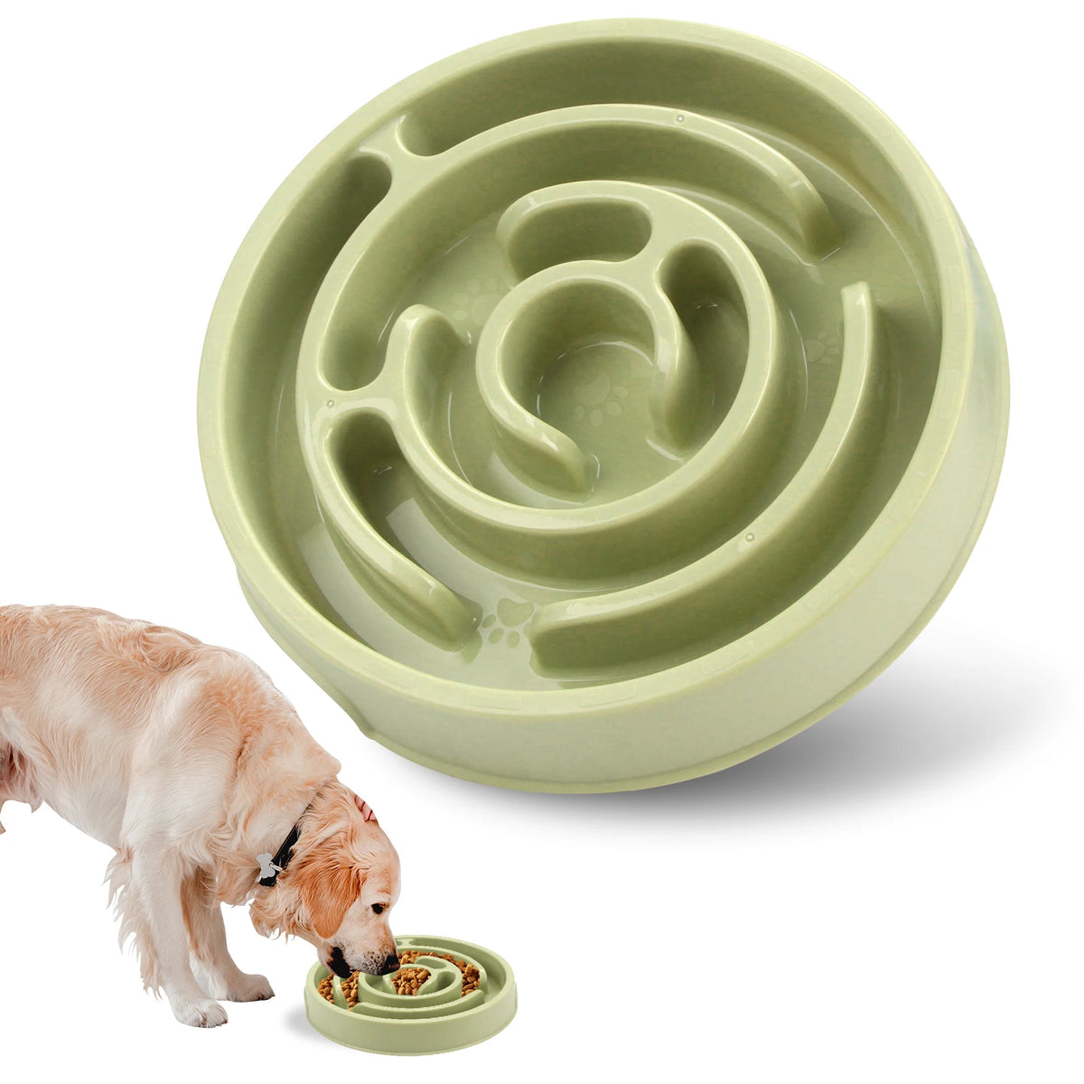 Anti-Gulping Maze Slow Feeder Dog Bowl with Non-Slip Base
