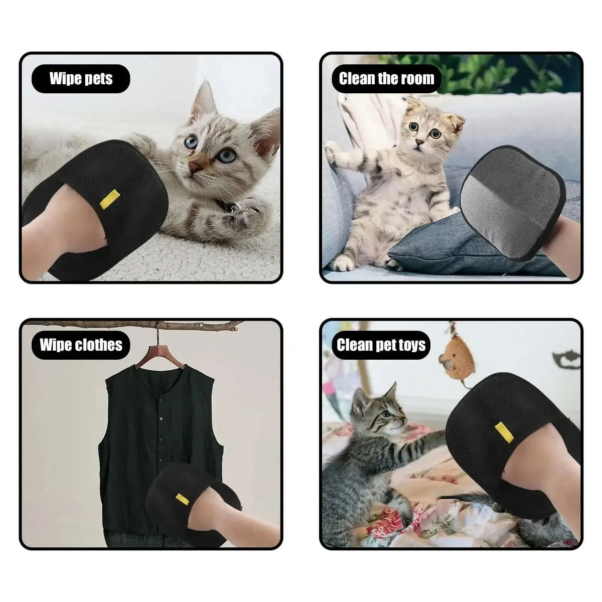 Reusable Double-Sided Pet Hair Removal Gloves