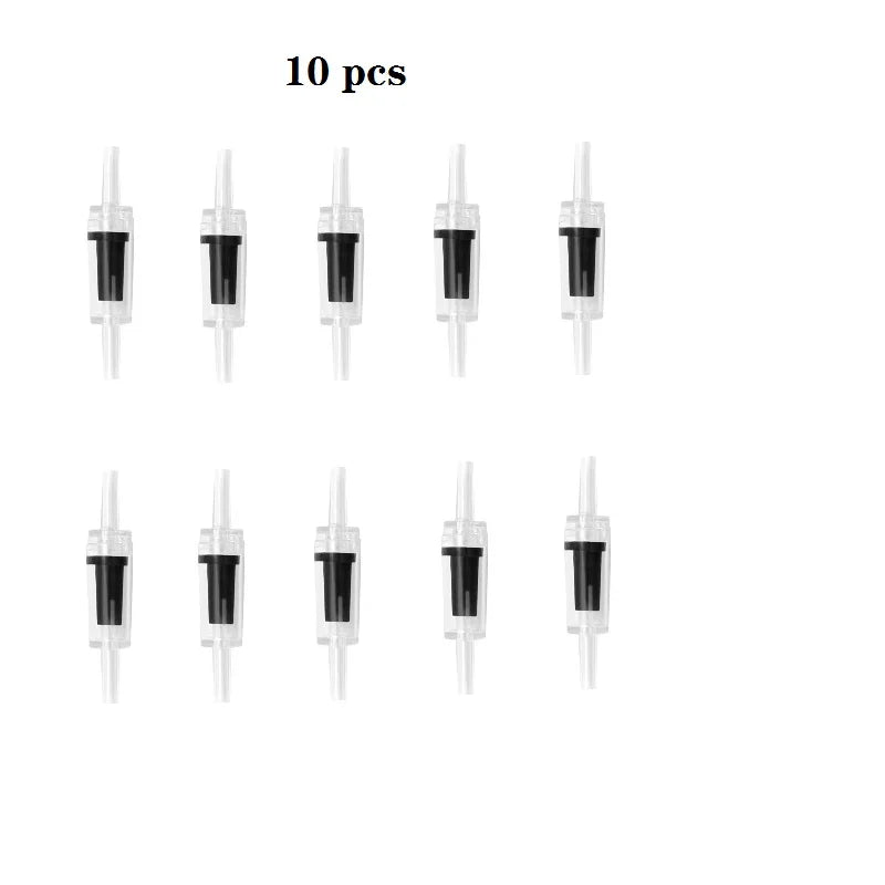 Ten aquarium air pump check valves packaged together.