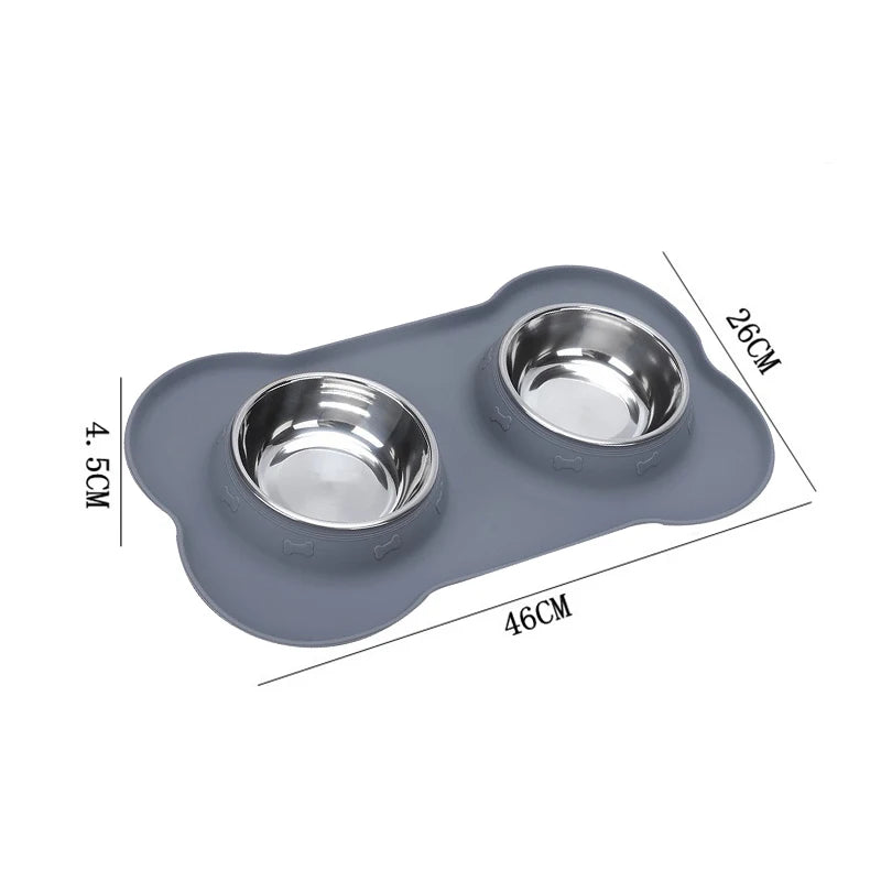 Cuenco para Mascotas de Acero Inoxidable con Base Antideslizante