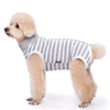 Striped Cotton Dog Recovery Suit for Post-Surgery Protection