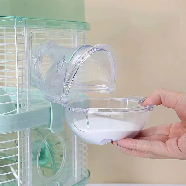 Bac à bain de sable translucide pour hamster