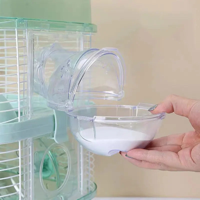 Bac à bain de sable translucide pour hamster