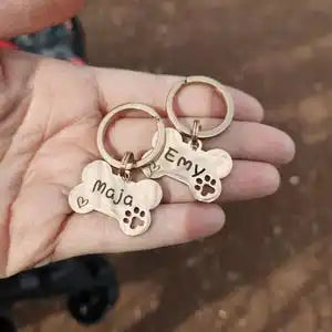 Personalized Stainless Steel Bone-Shaped Dog ID Tag