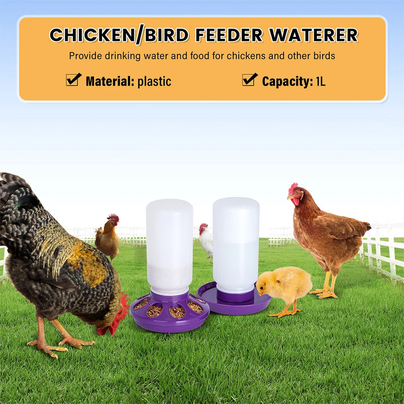 1L Chicken Feeder Bucket Waterer Automatic Drinker