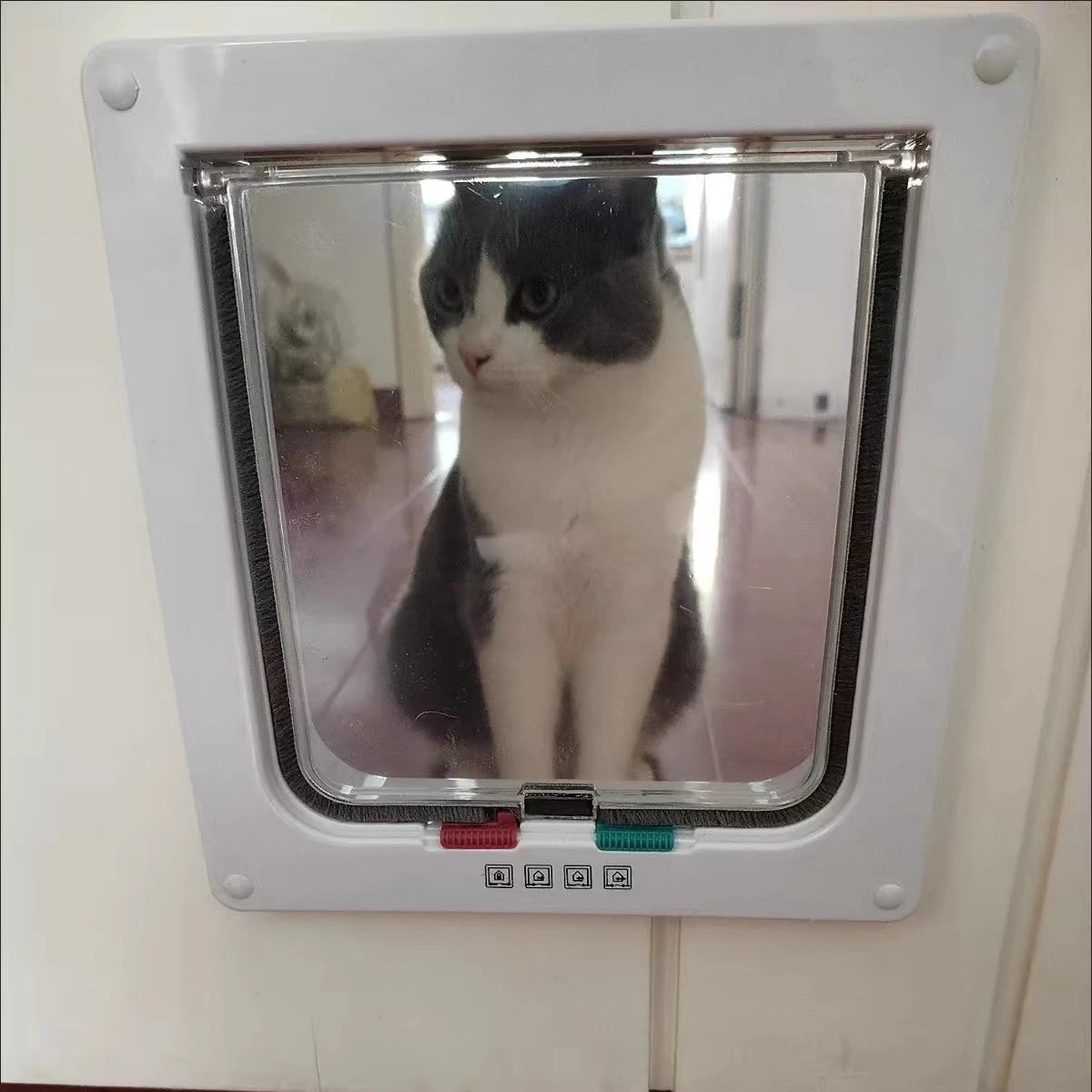 Weatherproof Pet Door Flap with 4-Way Locking Security