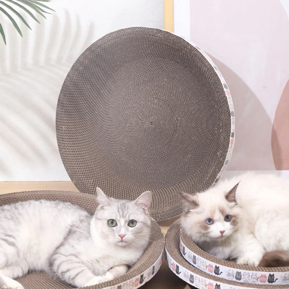 Oval Corrugated Cardboard Cat Scratcher Bed