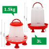 1.5kg / 3L Automatic Chicken Feeder and Drinker with Leg