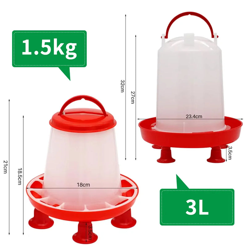 1.5kg / 3L Automatic Chicken Feeder and Drinker with Leg