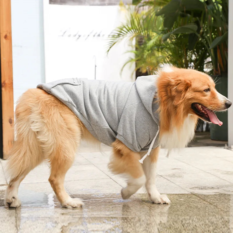 Sudadera de Fleece para Perro Grande con Capucha y Bolsillo con Cremallera