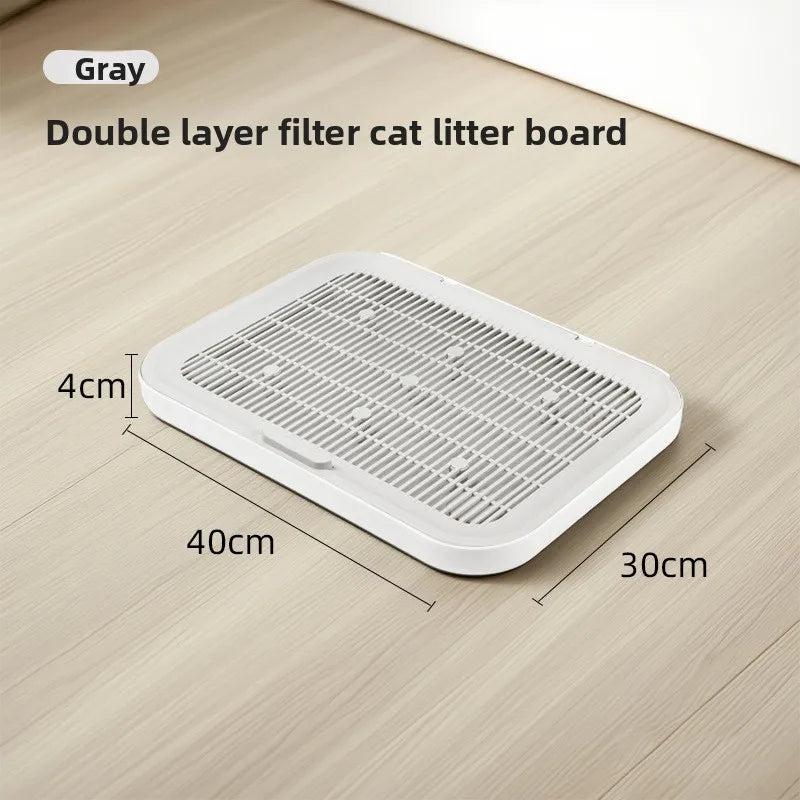 Double-Layer Cat Litter Mat with Non-Slip Base