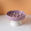 Ceramic Elevated Cat Bowl with Slow Feeder Design