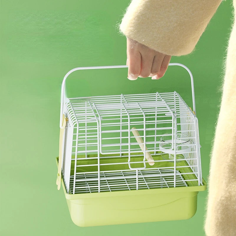 Portable Double Shoulder Bird Carrier Bag with Perch