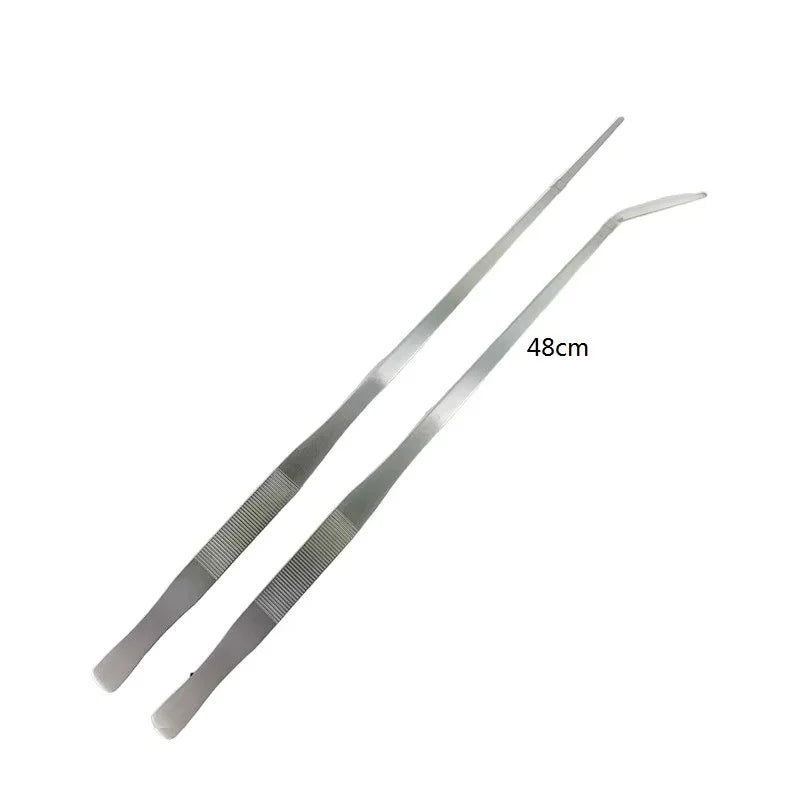 Pinzas de Acero Inoxidable para Plantas de Acuario con Codo