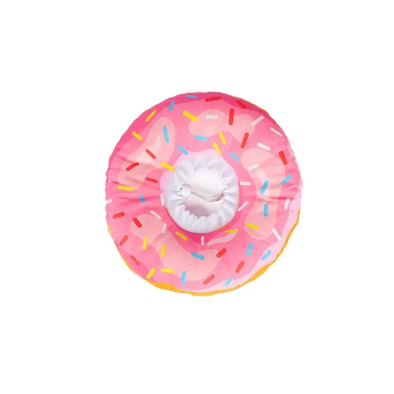 Collar ediliano rosa para mascotas con una pieza blanca y esponjosa para protección de heridas
