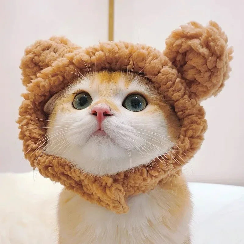 Adorable Knit Bear Hat for Cats and Dogs