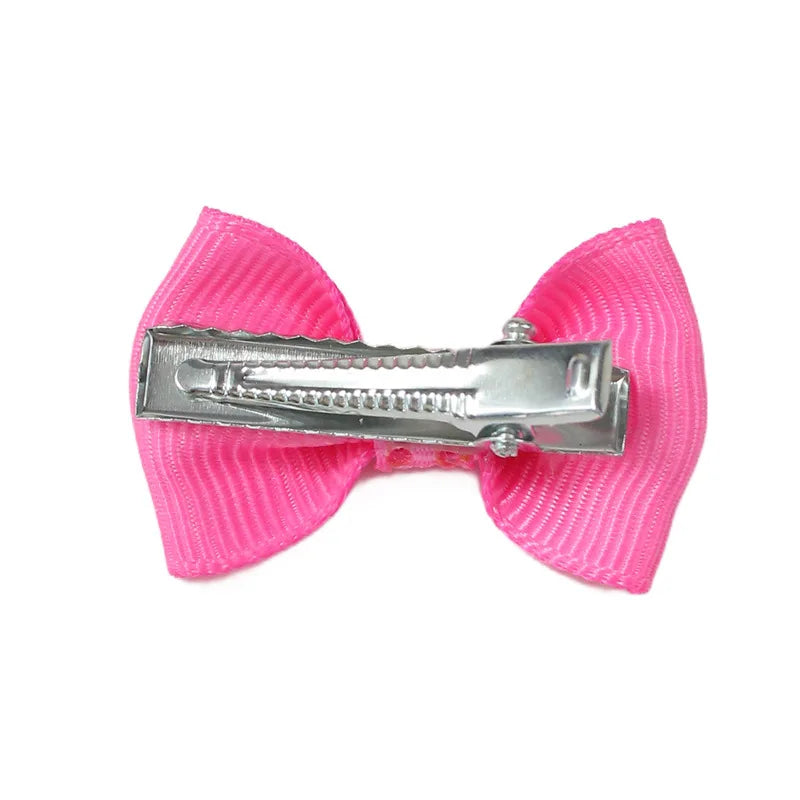 Handmade Pet Hair Clips - Colorful Bow Hairpins for Dogs and Cats