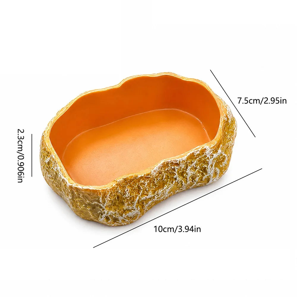 Natural Tree Stump Reptile Feeding and Water Bowl