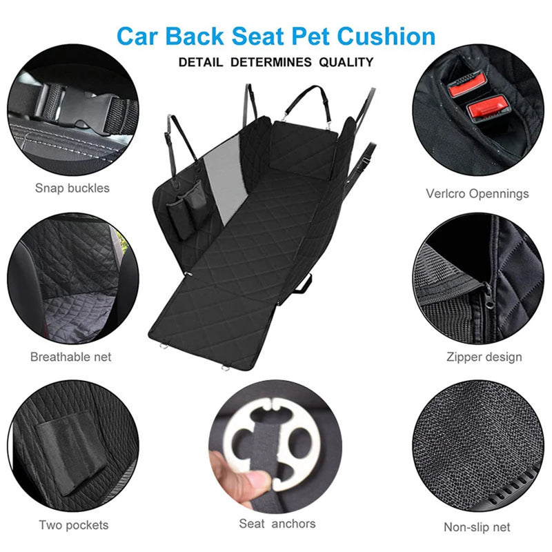 Back Seat Dog Seat Cover with Mesh Window, Waterproof, Anti-Slip