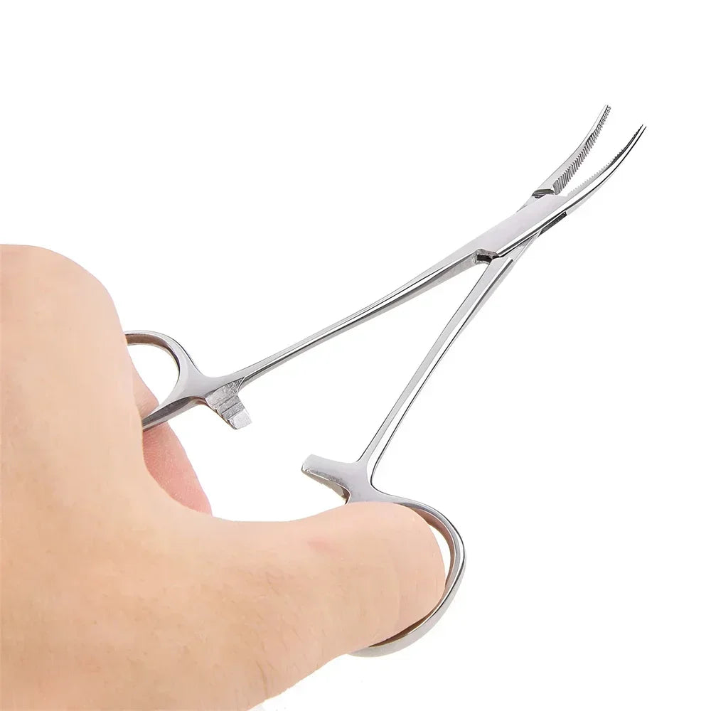 Stainless Steel Pet Grooming Tweezers with Curved Tip