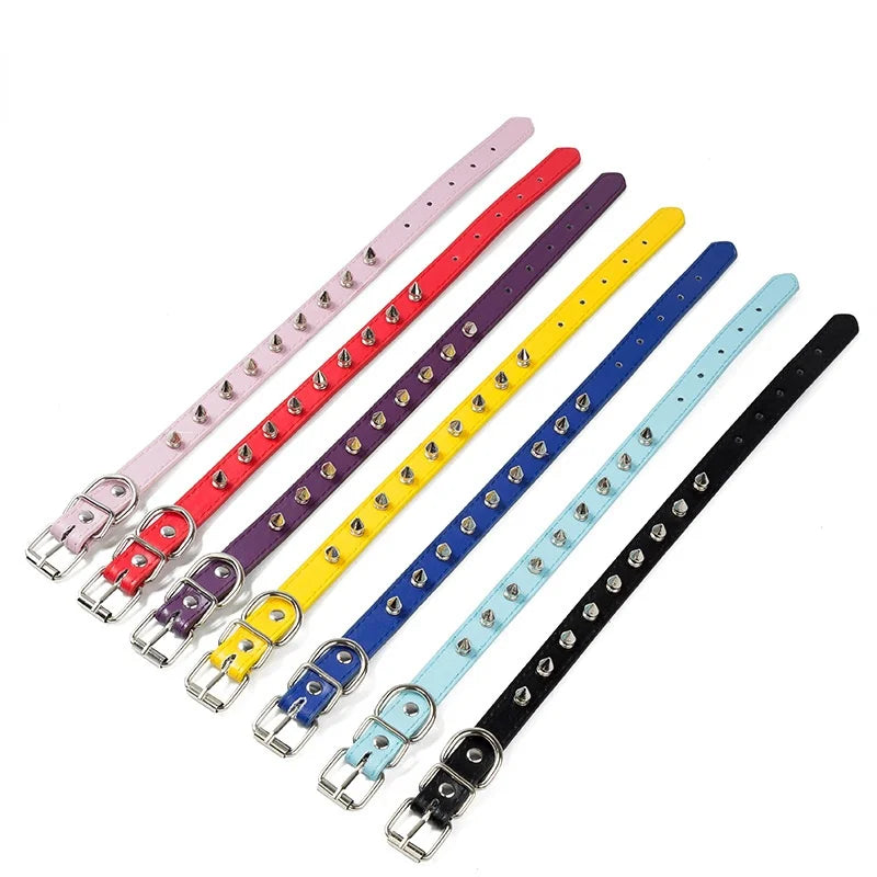 Studded PU Leather Dog Collar with Metal Accents