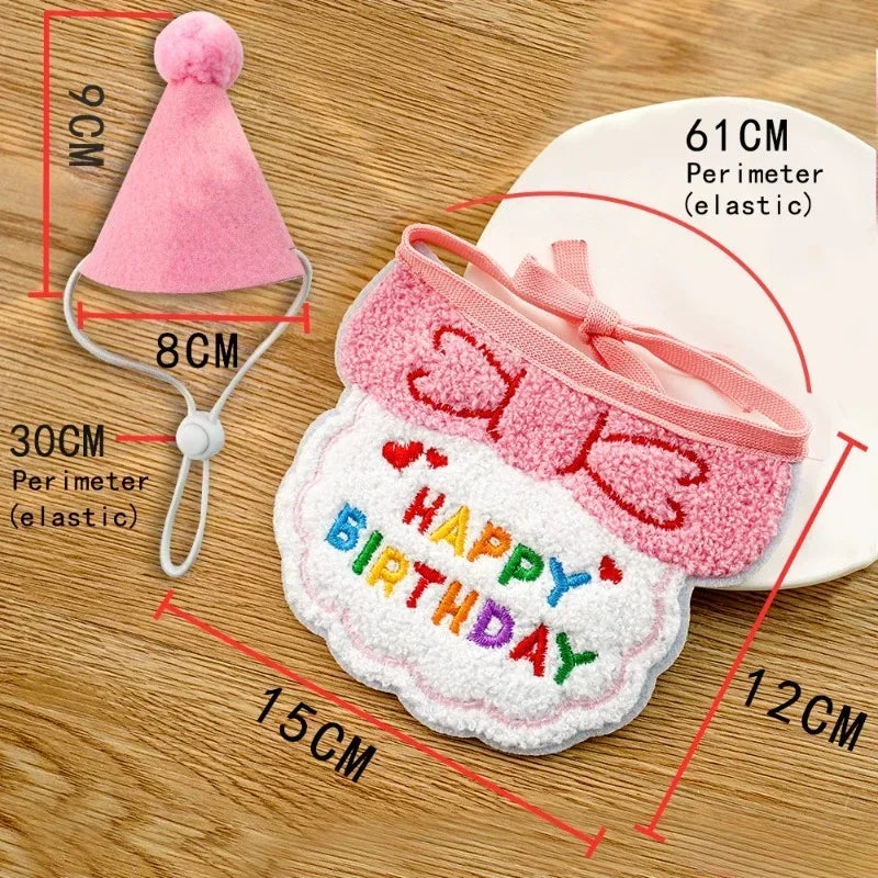 Conjunto de Bufanda y Sombrero para Fiesta de Cumpleaños de Mascota