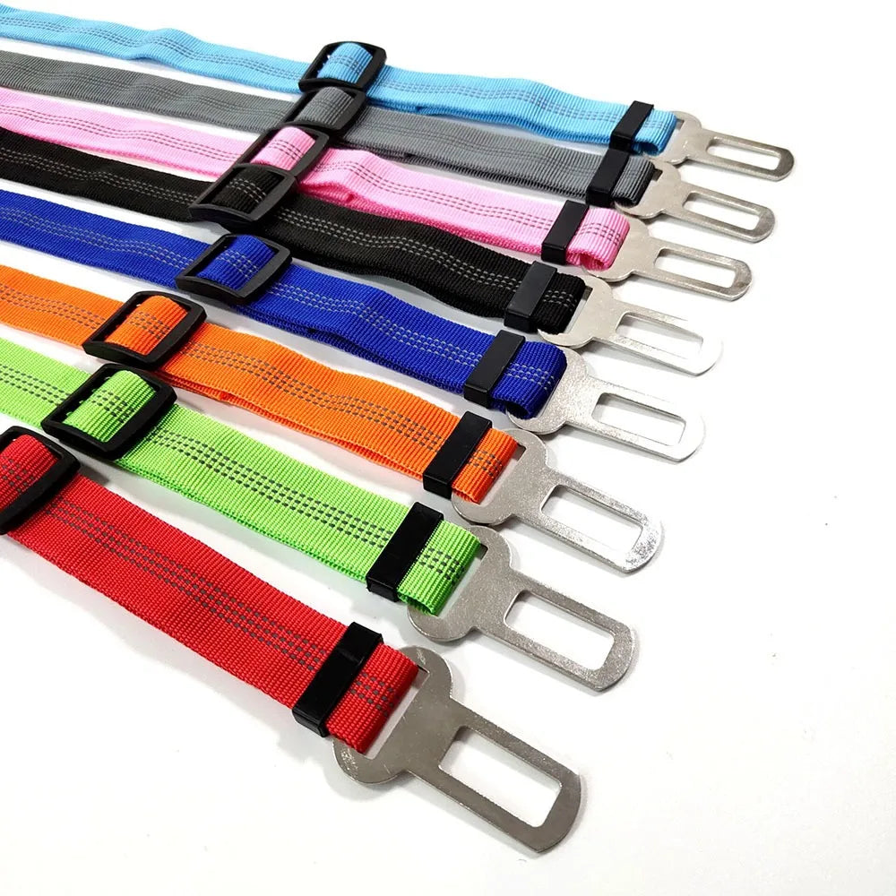 Reflective Adjustable Dog Car Seat Belt with Bungee Harness