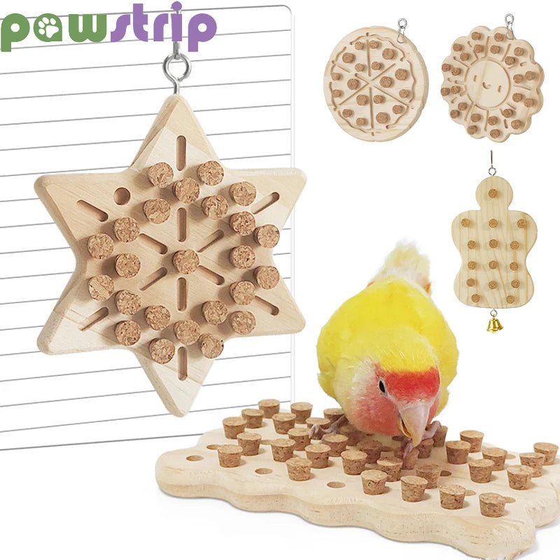 Juguete Natural de Madera para Forrajeo y Masticación de Loros