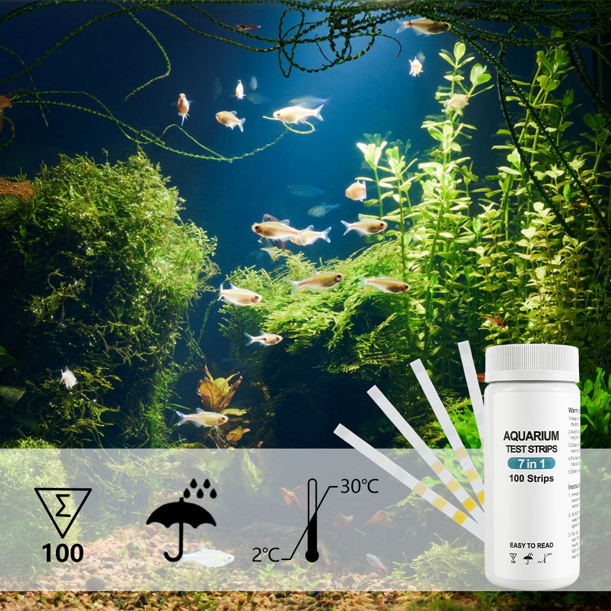 7-in-1 Aquarium Water Test Strips (100 Count)