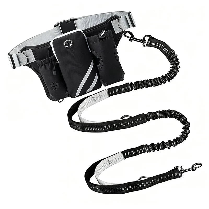 Hands-Free Reflective Dog Walking Belt with Storage Pouch
