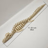 A realistic skeleton aquarium decoration with a dinosaur design, shown in profile with measurements.